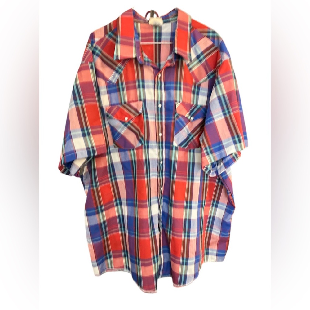 Saddlebrook Western Pearl snap Plaid Button-Up Shirt men’s size‎ 3X (A157)